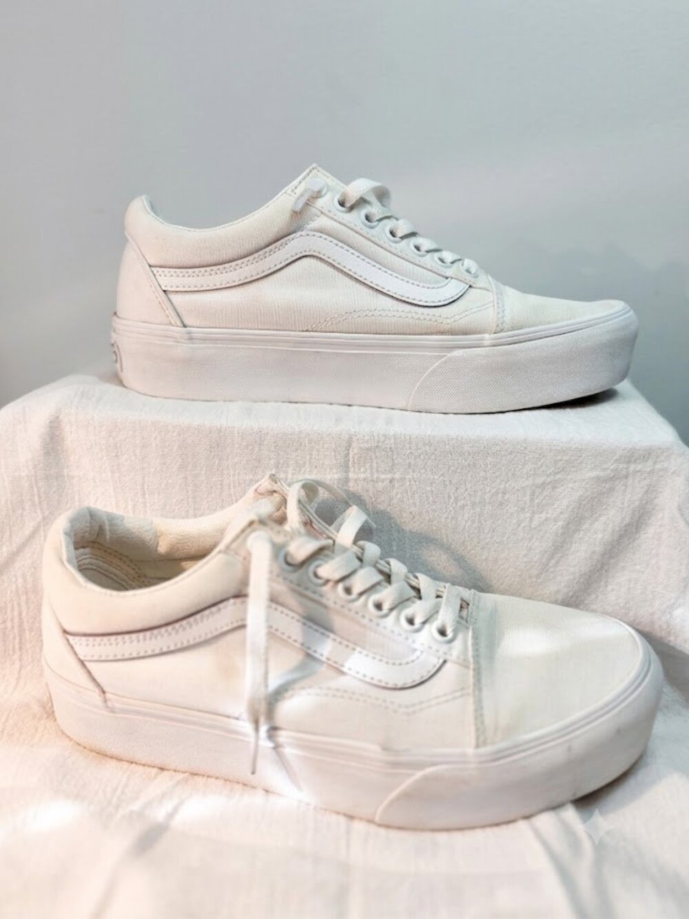 👟 Vans Old Skool All-White Canvas Sneakers Unisex